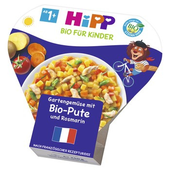 HiPP BIO Warzywa z ogrodu z indykiem i aromatycznym rozmarynem po 1 roku 250g