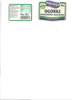 Provitus Ogórki konserwowe kaszubskie 640 g