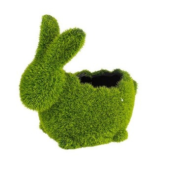 Doniczka / figurka zając pokryta sztuczną trawą 14,5x8,5x13 cm Altom Design