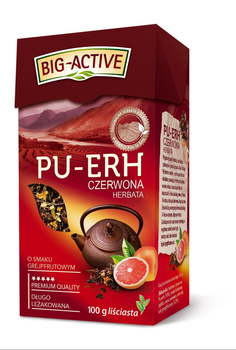 Big-Active Pu-Erh Herbata czerwona o smaku grejpfrutowym liściasta 100 g
