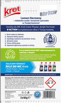 Kret Color Power Lemon Harmony Kostka do WC 2 x 40 g