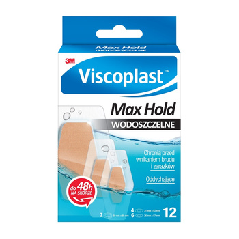Viscoplast™ Max Hold, plastry wodoszczelne, zestaw plastrów, 3 rozmiary, pudełko/12 szt