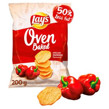 Lay's Oven Baked Pieczone formowane chipsy ziemniaczane o smaku grillowanej papryki 200 g