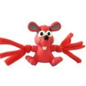 Zabawka lateksowa "Wesoły szczurek" z pluszowymi łapkami, dla małych i średnich psów; wysokość 7 cm