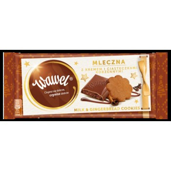 Wawel Mleczna z kremem i ciasteczkami korzennymi Czekolada 98 g