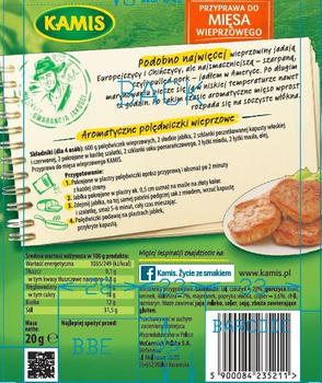 Kamis Przyprawa do mięsa wieprzowego Mieszanka przyprawowa 20 g