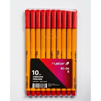 Cienkopis RC-04 czerwony 10szt.  etui Rystor