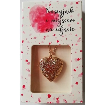 Walentynki. Naszyjnik z miejscem na zdjęcie. Kocham