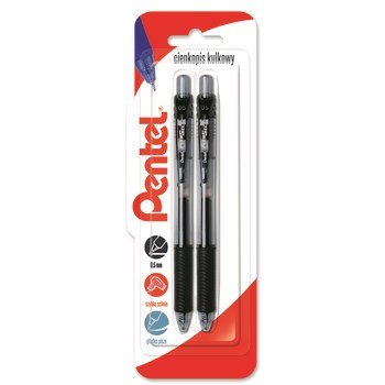 Pentel Cienkopis kulkowy EnerGel 0,5 mm  BLN105 - czarny x 2