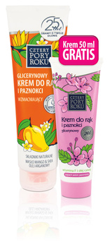 Krem do rąk Cztery Pory Roku Masło Mango 130ml + Krem do rąk Cztery Pory wiśnia 50ml  gratis