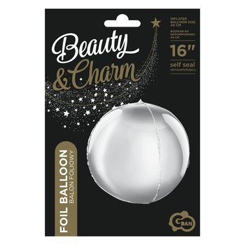 Balon foliowy B&C 16 cali Kula srebrna
