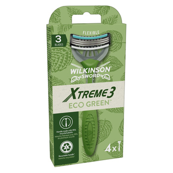 Wilkinson Sword Xtreme3 Eco-Green Jednorazowe maszynki dogolenia dla mężczyzn 4szt