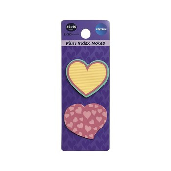 Zakładki indeksujące z karteczkami notesowymi 45x40 mm Serduszka 89817  Centrum