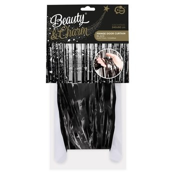 Kurtyna dekoracyjna  B&C czarna, 90x240 cm