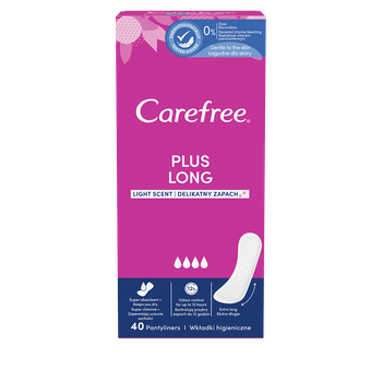 Carefree Plus Long Wkładki higieniczne delikatny zapach 40 sztuk