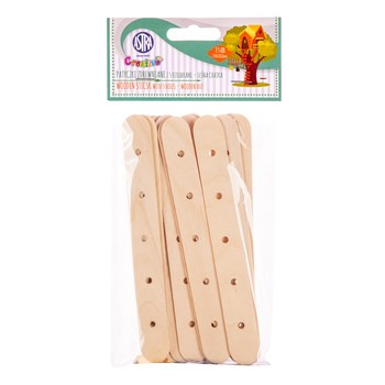 Patyczki z naturalnego drewna z 5 dziurkami 150x18x1,6mm, Astra Creativo - 15 sztuk