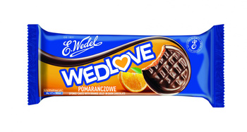 E. Wedel Wedlowe Pomarańczowe Biszkopty z galaretką pomarańczową oblane czekoladą deserową 147 g