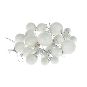 Komplet bombek dekorowanych - mix rozmiarów białych