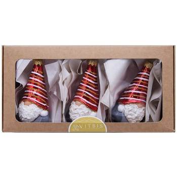 Vitbis Formy szklane skrzaty dekorowane 95mm 3szt. mix