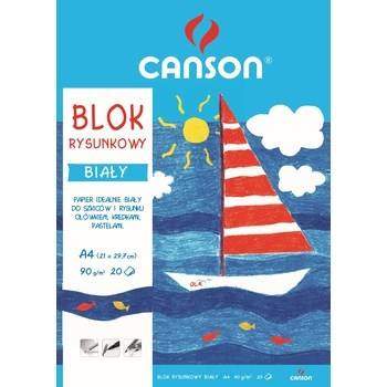 Blok rysunkowy Canson A4 20 kartek, biały