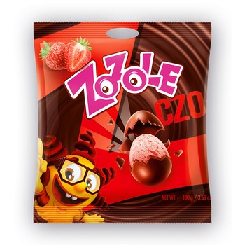 Zozole Czo-kole Praliny o smaku truskawkowym w mlecznej czekoladzie 100 g