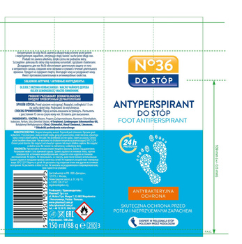 NO36 Antyperspirant do stóp z olejkiem z drzewa herbacianego 150ml