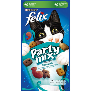 Felix Party Mix Ocean Mix Łakocie o smaku łososia ryby dorszowatej i pstrąga 60 g