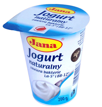 Jana Jogurt naturalny zawiera bakterie La-5 i BB-12 kubek 200g