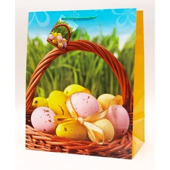 tr-20e torebka średnia wielkanoc, matowy laminat, wstążka