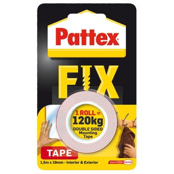 PATTEX FIX 120 kg Taśma dwustronna, 1,5m x 19mm
