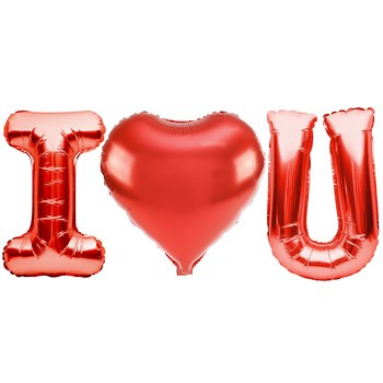 Balon foliowy napis - I <3 U