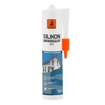 Silikon uniwersalny 280ml  biały kartusz Dragon