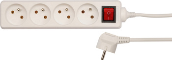 Przedłużacz elektryczny /biały/ 4gniazda z uziemieniem z wyłącznikiem 3m