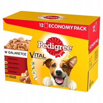 Pedigree Vital Protection Karma pełnoporcjowa w galaretce 1,2 kg (12 x 100 g)