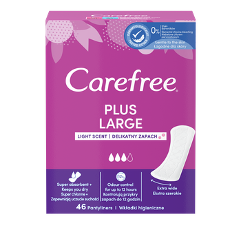 Carefree Plus Large Wkładki higieniczne delikatny zapach 46 sztuk