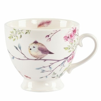 Filiżanka jumbo na stopce 350 ml dekoracja Ptaszek Pastelowa Wiosna Altom Design