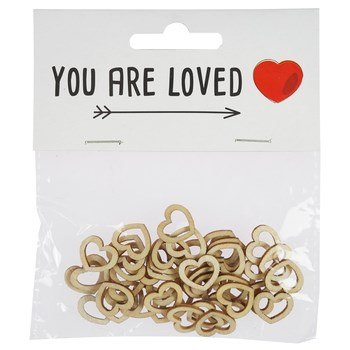 Drewniane konfetti - serduszka (48 szt.)