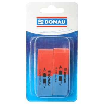Gumka wielofunkcyjna DONAU 57x19x8mm 2szt blister niebiesko-czerwona