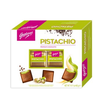 Goplana Czekoladki Pistachio Czekoladki mleczne 400g