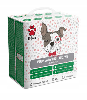 Petino Podkłady higieniczne dla zwierząt 60 cm x 60 cm 10 sztuk