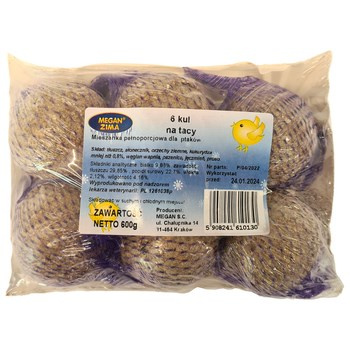 Megan Zima Zestaw 6 kul na tacy 600 g