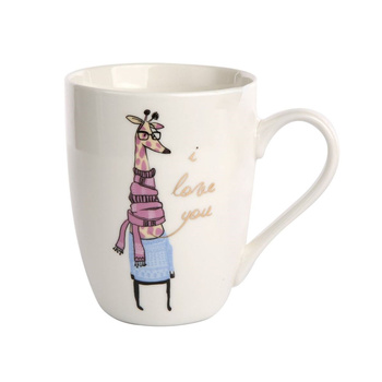 Kubek 320ml dekoracja Pani Żyrafa