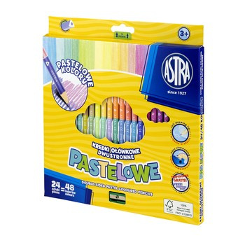 Astra Kredki ołówkowe dwustronne pastelowe 24=48