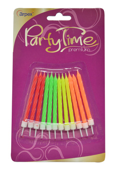 Świeczki urodzinowe premium - neon