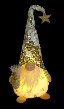 JUMI Skrzat z materiału, podświetlany LED, 48 cm, biało-złoty