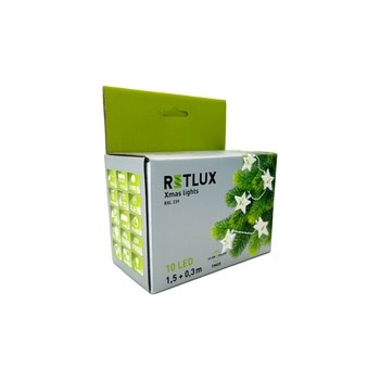 Białe gwiazdy pięcioramienne 10LED łańcuch 1,8m -RXL239