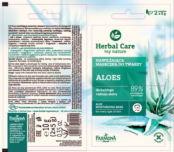 HERBAL CARE Maseczka nawilżająca ALOES 2x5 ml