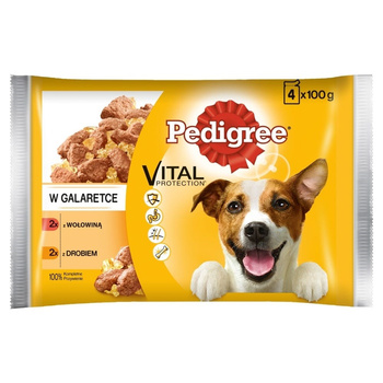 Pedigree Vital Protection Karma pełnoporcjowa w galaretce 400 g (4 x 100 g)