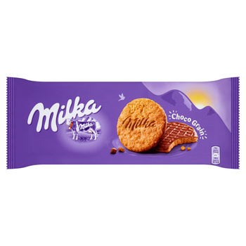 Milka Choco Grain Ciastka z płatkami owsianymi oblane czekoladą mleczną 126 g