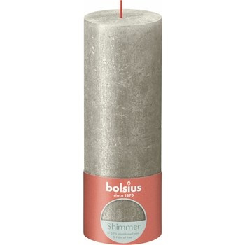 Bolsius Świeca pieńkowa rustic Shimmer 190/68 Szampański